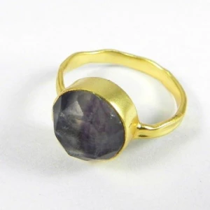 Natural Fluorite 925 Silver Ring