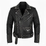 Men's Black Studded Biker Leather Jacket | Premium Motorcycle Punk Rock Style Jacket | Custom OEM ODM Manufacturer