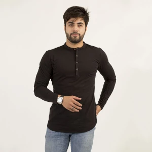 Full sleeves Black Plain Kurti Tshirt
