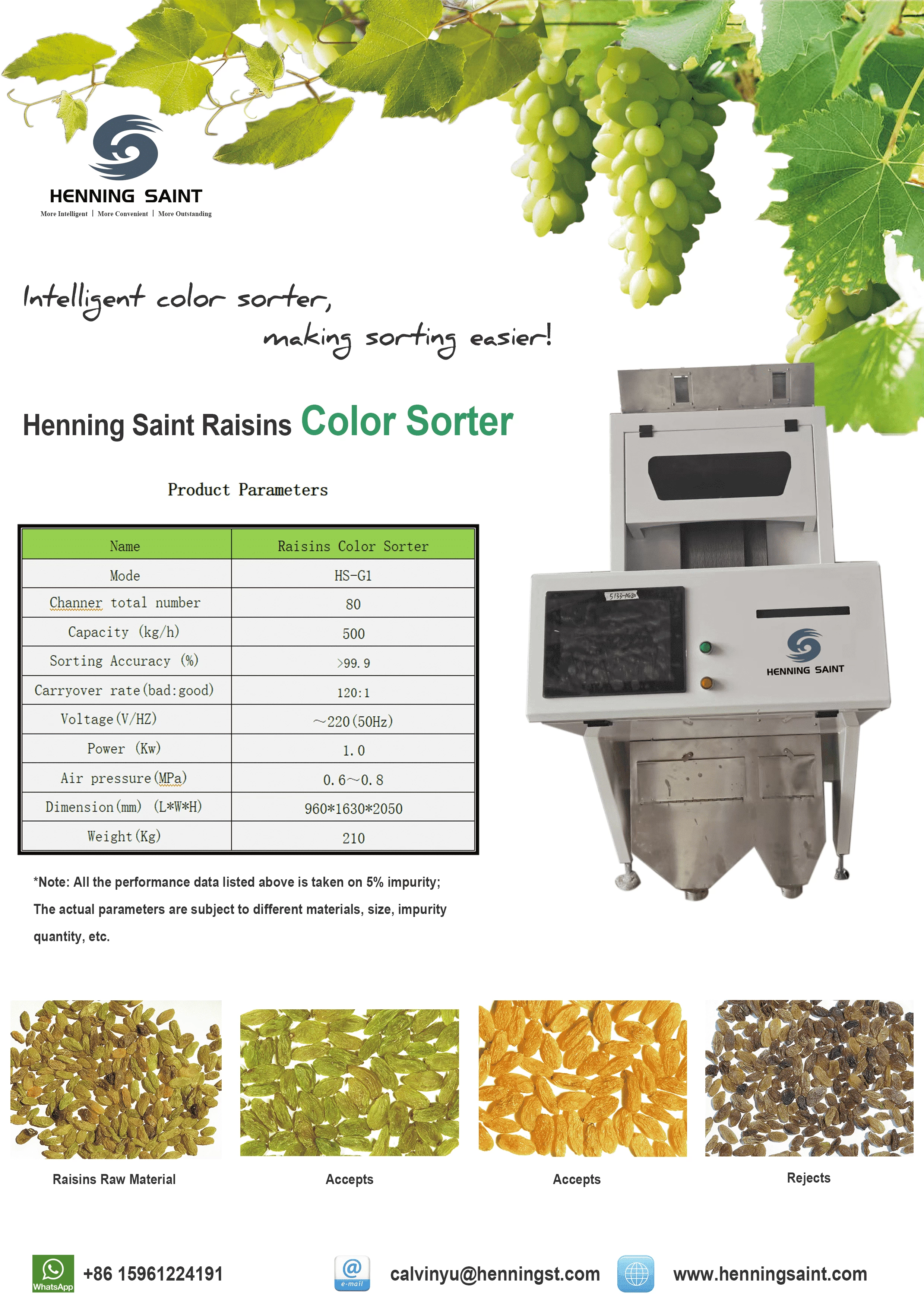 Buy Henning Saint Raisin Sorting Machines from Anhui Henning Saint