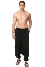Recycled Cotton Harem Pants for Men | Free Size - 28 to 38 Inches Elasticated Waist