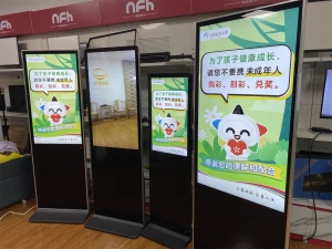 Digital Signage LCD Screen IPS Floor Standing Digital Kiosks Interactive Displays with WiFi HDMI/USB Input Auto AD Play