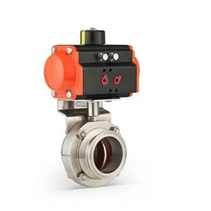 Sanitary Pneumatic Butterfly Valve with actuator