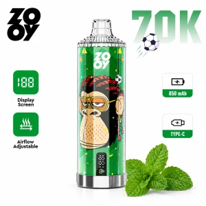 ZOOY VAPE Crystal 70K Puffs Premium Therapeutic Vape with Smart Display & Dual Mesh Coil for Australia Wholesale