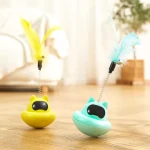 Wholesales Pets Cat Teasers Teasing Toys Interactive Feather High Elastic Spring Tumbler Cat Teaser Stick Cat Stick toy
