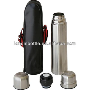 1-liter Stainless Steel Vacuum Flask,STAINLESS STEEL VACUUM FLASK THERMOS WITH PU CARRYING CASE