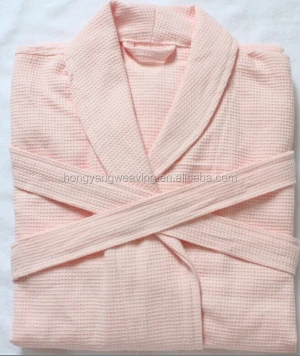 100% Cotton Luxury Waffle Hotel Spa Home Bathrobe With Piping
