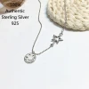 100% S925 sterling silver Star Pendants Happy Smiley Face Clavicle Sweater Necklace beaded jewelry designer oxidised jewellery
