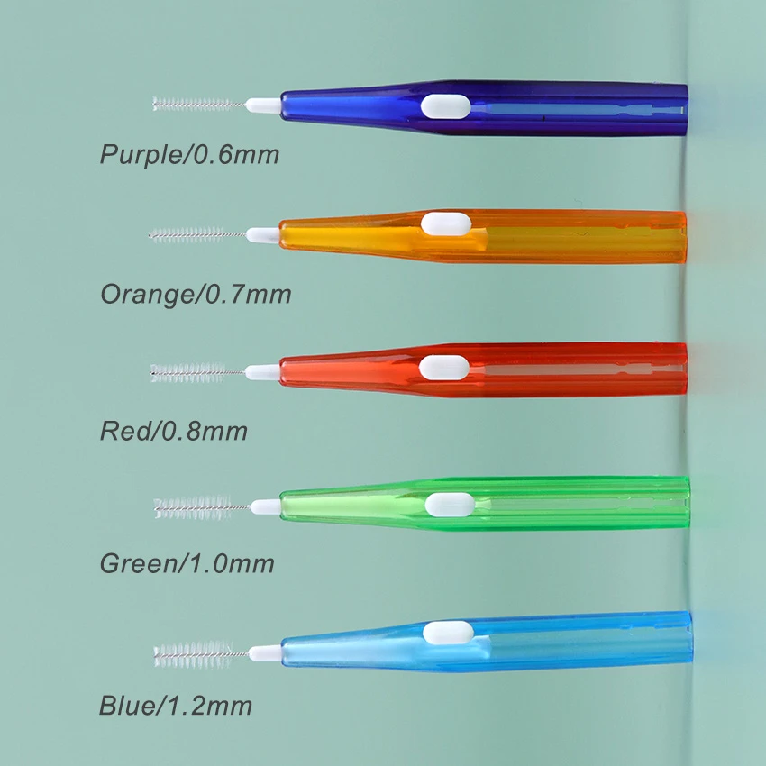 10PCS Dental Oral Hygiene Push Pull Interdental Brush Adults Tooth Cle