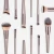 Import 10pcs private label champagne makeup kabuki wooden hair brush sets makeup with CHAMPAGNE GOLD color from China