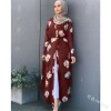 1141A MuslimQLO temperament Printed Long Sleeve Tunic Dress hijab women abaya dubai muslim dresses