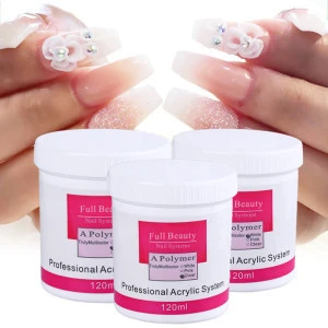 120ml Clear Pink White Nail Crystal Powder 3D Acrylic Nails Tips Extension Builder Polymer Acrylic Powder for Nails