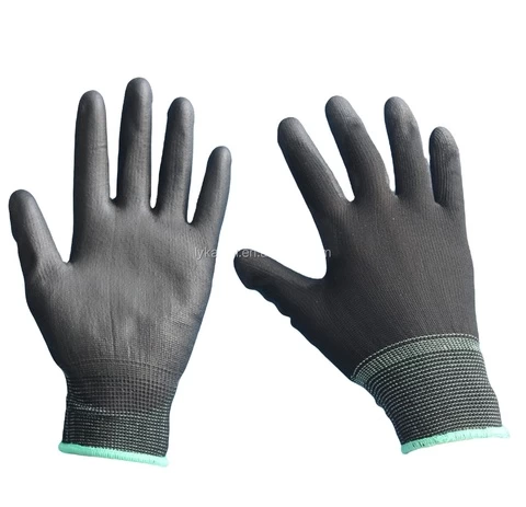 13 Gauge Palm Pu Coating Polyester Shell Gloves Pu Coating  Work Gloves