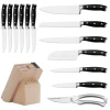 14 Pcs/set High Quality Stainless Steel Knives And Scissors Set With ABS Handle Wooden Block Kitchen Knife Set