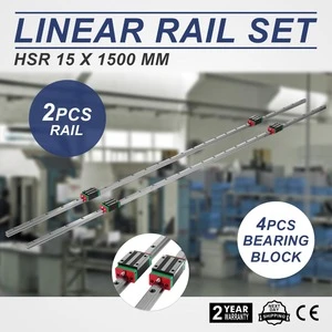 15-1500mm 4 Square 2 Linear Guide Rail for 15mm Slotted Bearings