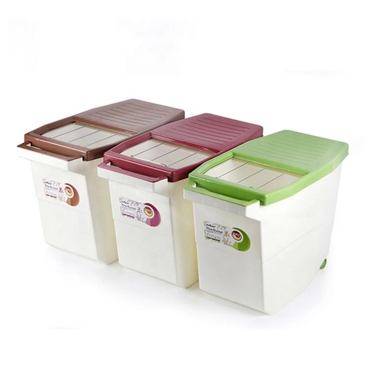 15kg large capacity rice bucket kitchenware plastic rice storage container