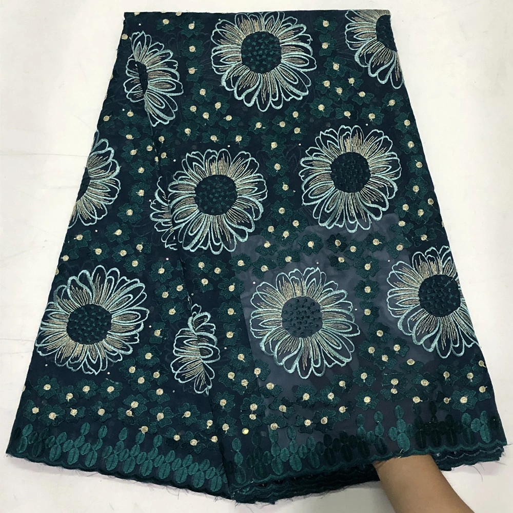 1666 Cheap Cotton Lace Fabric 2019 African Lace Fabrics Material Emrald Green