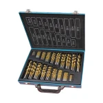 170PCS Metric Titanium HSS Drill Bit Set for Metal Steel in Metal Box