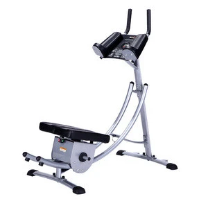 180 Degree Rotatable Fitness Equipment Waist Crunch Machine Ab Coaster With LCD Pedometer Display