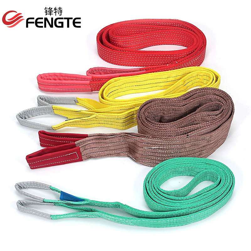 1t-10t high quality Polyester lifting belt Webbing Sling