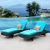 Import 2 pcs Outdoor Chaise Lounges - Rattan Wicker Pollside Lounge Chairs from China
