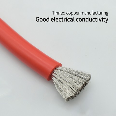 200 Degree Extra High Flexible Wire 0 1 2 3 4 6 8 10 AWG Tinned Copper Coated Silicone Rubber Insulated Electric Cable