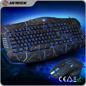2015 new product crackle illuminated mouse and keyboard combo,gaming keyboard and mouse combo factory