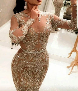2016 Beaded Strapless Mermaid Ball Gown Champagne Evening Dress For Fat Women plus size evening dress
