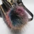 Import 2016 multicolor plush fur pom poms charms fancy raccoon fur keychains keyring from China