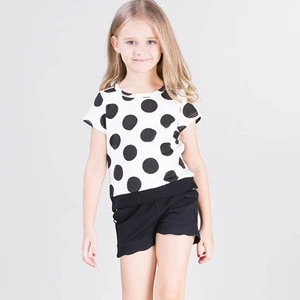 2017 wholesale custom Child sweet teen plain top fashion girl t shirt