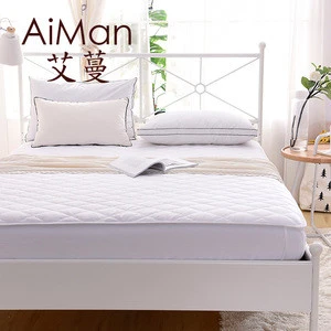 2018 Amazon hot selling 100% cotton mattress pad cover waterproof quilted mattress protector