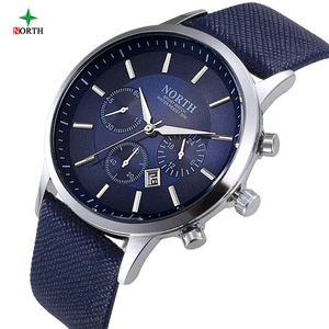 2018 Wholesale North Brand Luxury Mens Watch Waterproof Fashion Sport Quartz Wristwatch Male Leather Man Watch