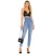 Import 2019 Light Blue Tie Waist Flare Jeans Woman Denim Trousers Vintage Women Clothes  Fall High Waist Pants Belted Stretchy Jeans from China