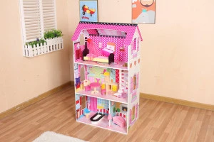 2020 New Arrival Small Mini Doll House with Furniture set wooden toys