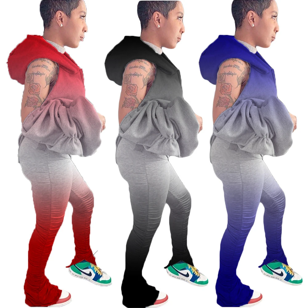2021 men and women cheap outdoor gradient color jogger pants custom logo track suit jogging suit