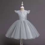 2021 new products girls dress skirts childrens lace princess dress girls flying sleeve dress