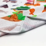 2024 Hot selling custom stretch cute cartoon animal design digital printed 95 cotton 5 spandex fabrics for baby clothing