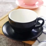 2024 New Custom Colors Ceramic Coffee New Bone China Cup And Saucer Set High Quality Coffee Tea Cup