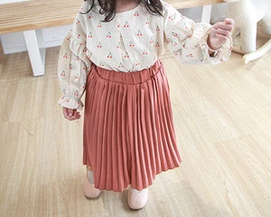 2404/Wholesale boutique pleated ruffle skirt for girls