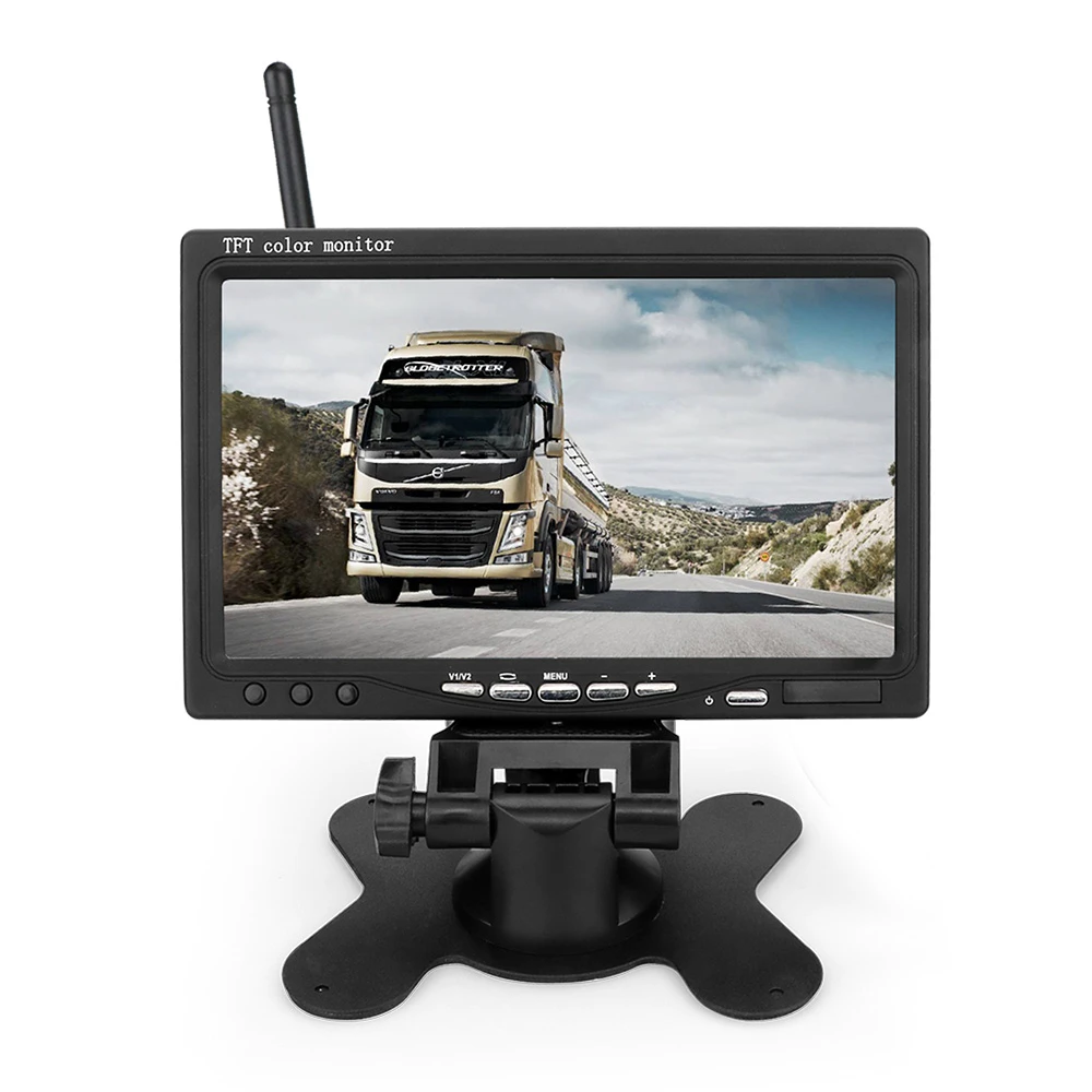 2.4G Rear view camera system 7inch car Monitor 24v for bus and truck wireless reversing camera kit
