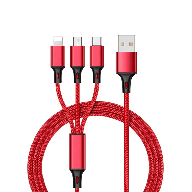 3 in 1 Fast USB Charging Cable Universal Multi Function Cell Phone Charger Cord