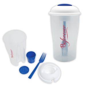 3 PC SALAD SHAKER SET BLUE with your 1 color printed LOGO