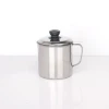 304 Stainless steel oil drain cup separator kitchen filter oil cup oil pot with lid and strainer