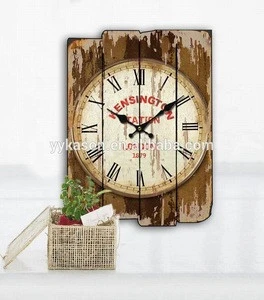 30x40cm Rectangle Vintage Roman Numeral Design Wooden Wall Clock