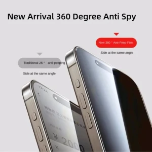 360° Privacy Tempered Glass For Iphone 16 Promax for Apple iPhone 16Plus 2024 New Arrival Anti-Peep Anti Spy Glass