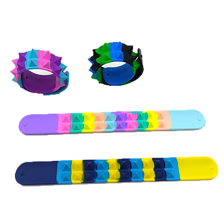 3D Rainbow Nail Silicone Snap Ring Fidget Bracelet Customization