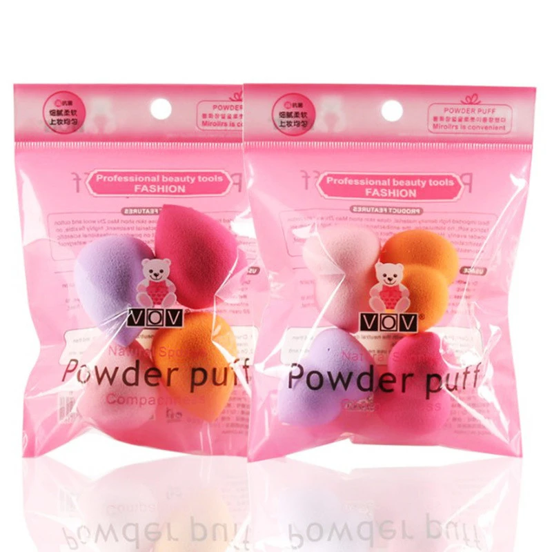 4 Colors New  Makeup Sponge Puff Wholesale Latex Free Beauty Egg Portable Makeup Foundation Powder Sponges