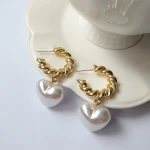 4 Designs Twisted Circle Love Heart Earring Cluster Pearl Door Knocker Earrings for Women Baroque Vintage Dainty Elegant Jewelry
