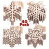 40 packs unfinished snowflake shape xmas gift tags kids art &amp; craft DIY hot selling christmas decoration small wood