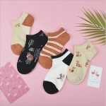 5Pairs/Lot Women Socks Fashion Cute Animals Cotton Short Happy Socks Female Casual Spring Summer Sock Sokken